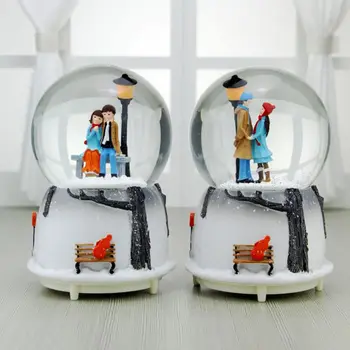 

Automatic Music Box Spray Snowflake Sky City Crystal Ball romantic couple Valentine's Day Gift Drifting Snow Dropshipping