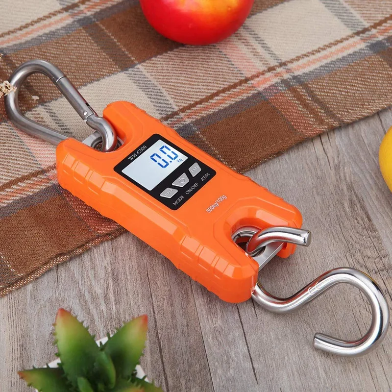 

Mini Crane Scale Portable 500 Kg / 1000 Lb Heavy Duty Digital Hanging Scales LCD Display with Backlight for Home Farm Market Fis