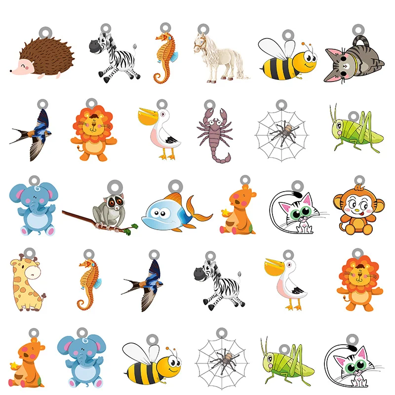 

TAFREE Acrylic Pendant Epoxy Hand Drawing Cute Animal Making Pendant Earrings Necklace Accessories for Decoration Jewelry FGZ180