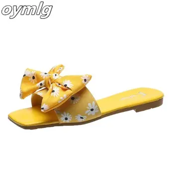 

Women Bowknot Sandals 2020 Summer Casual Daily Comfy Slip On Flat bottom anti-skid Sandals Women's Beach Open Toe Breathbale