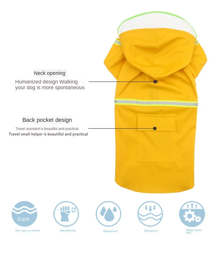chuva para roupas de cão hoodies com