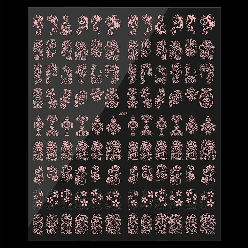 108 шт смешанный цветочный дизайн ногтей художественные наклейки белая клейкая Фольга для ногтей Наклейка под металлик УФ гель лак для ногтей типсы Декор Маникюрный Инструмент - Цвет: pink