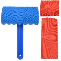 Outil de peinture de Grain de bois, outil de bricolage de Grain de Texture de bois avec poignée en caoutchouc peinture d'art de mur de ménage 3 pièces 