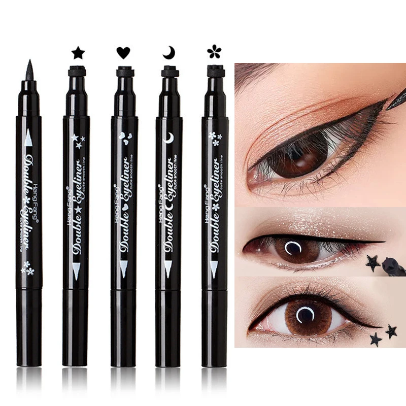 1pc Waterproof Double Headseal Liquid Eyeliner Pen Star Moon Stamp