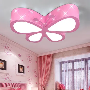 

Butterfly Pink Child Ceiling lamp kids room led Starry Light Room Luminaire deckenleuchte kindergarten nursery home decoration