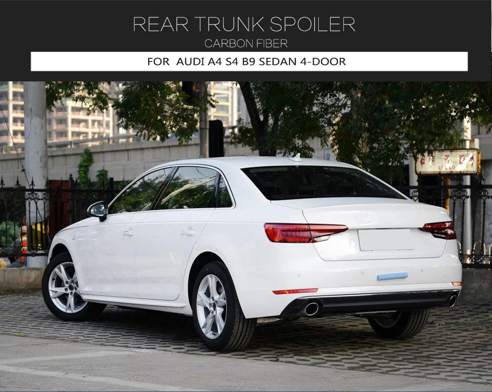 Карбоновый спойлер заднего багажника, крыла Подходит для Audi A4 S4 B9 седан- крылья спойлер