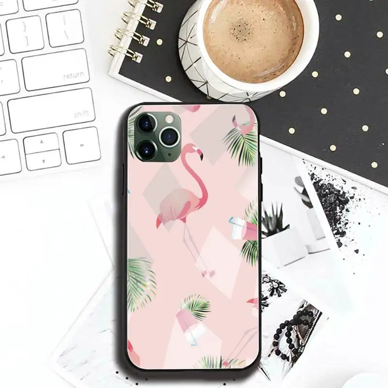 Hạc Mùa Hè Vật Có Hoa Lá Ốp Lưng Điện Thoại Kính Cường Lực Cho iPhone 11 Pro XR XS MAX 8X7 6S 6 Plus SE 2020 Ốp Lưng lifeproof case Cases For iPhone