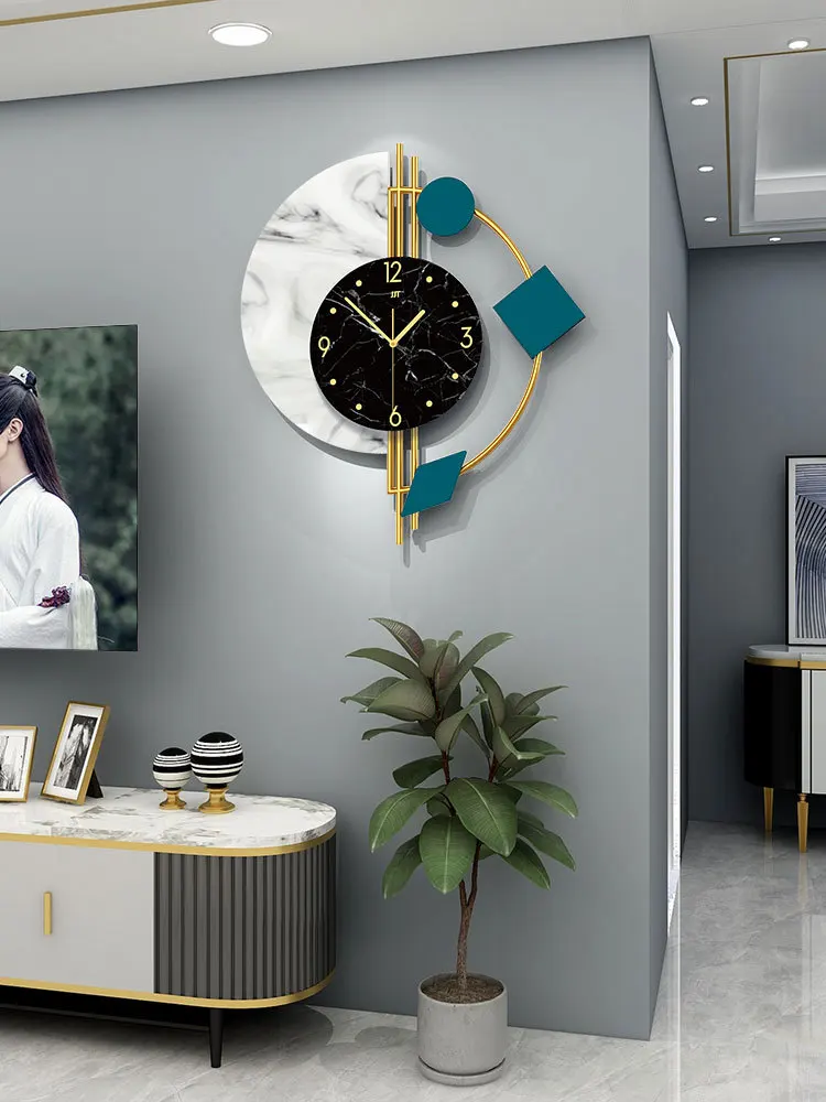 nordic light luxury clock wall sitting room modern simple household fashion  creative atmosphere hanging wall _ - AliExpress Mobile