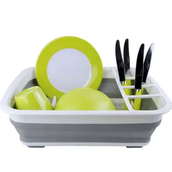 

Foldable Collapsible Washing Up Bowl Dish Drainer Draining Folding Water Reusable Camping Kitchen Useful Tools