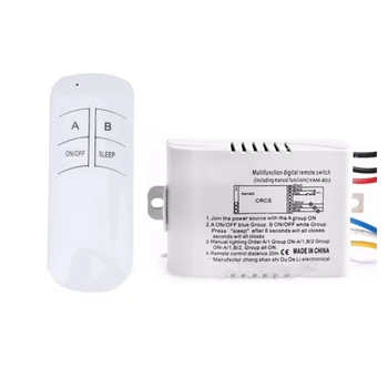 

3 Port Wireless Remote Control Switch ON/OFF 220V Lamp Light Digital Wireless Wall Remote Switch Receiver Transmitter