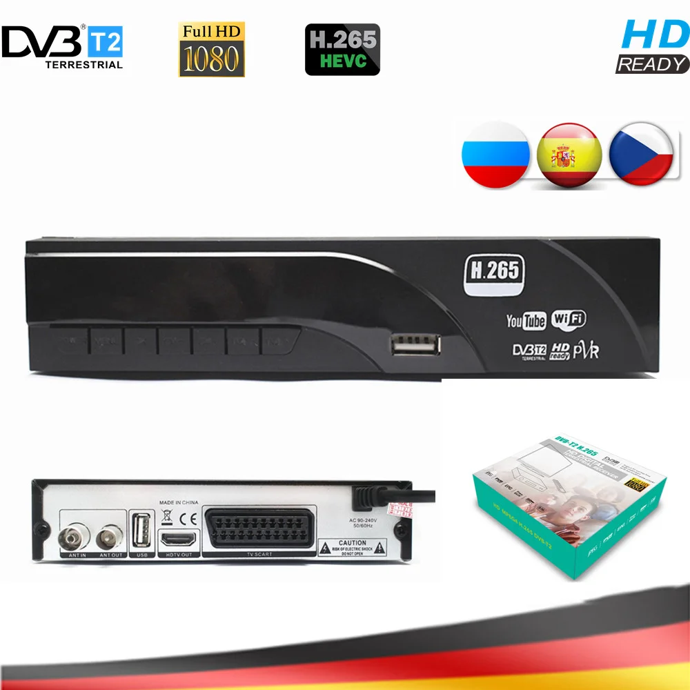 

HD Digital TV Receiver DVB-T2 DVB-T TV Tuner Decoder H.265 Youtube AC3 WIFI Receptor DVB T2 Hot Sale Europe Mini TV Box