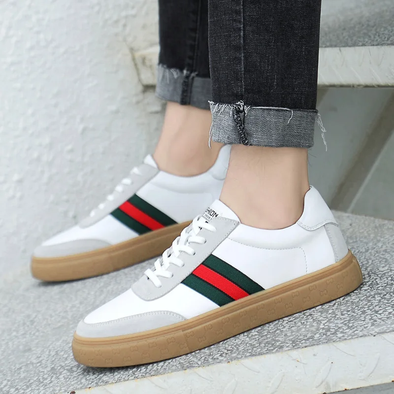

2020 Spring Shoes New Style COUPLE'S Shoes Versatile Fashion Genuine Leather South Korea Small White Shoes Casual Men Board Shoe