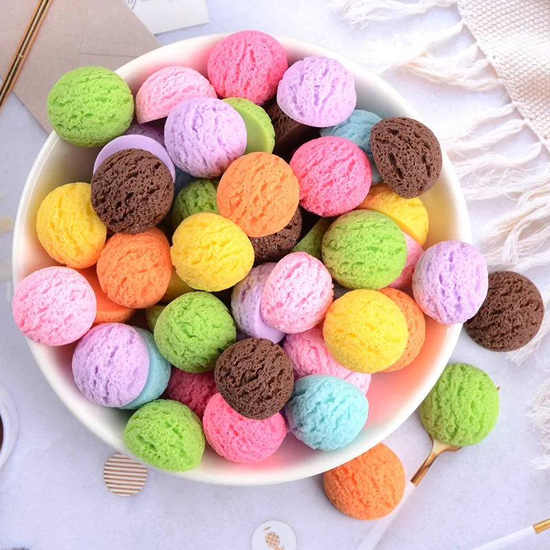 10pieces/lot 18mm Imitation Icecream Half Ball Resin DIY Handwork Accessory Flatback Decoration for Jewellery Mobile Phone Case | Украшения