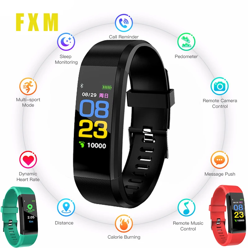 Children's sports watch LED display touch color screen Top electronic watch Waterproof heart rate pe