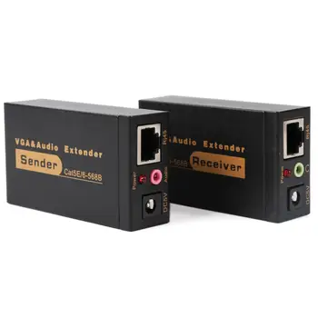 

VGA-100MS Signal Amplification Enhancer VGA Network Extender 100M VGA to RJ45 Amplifier with Audio Extension vga Cable Adapter