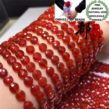 

OMHXZJ Wholesale ZB282 6mm DIY Bracelet Necklace Jewelry Making Accessories Components Natural Stone Fine Red Agate Round Beads