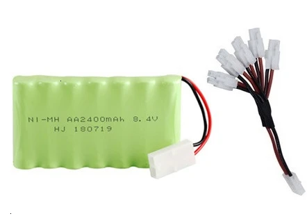 White Модель M) Ni-MH 8,4 v 2400mah батарея+ USB зарядное устройство для радиоуправляемых игрушек автомобиль Танк Поезд Робот Лодка пистолет AA 8,4 v перезаряжаемый аккумулятор - Цвет: White