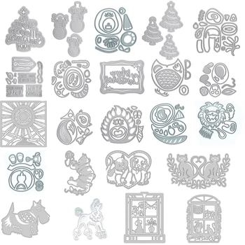 

Hedgehog Cat rabbit Fox Deer Cow Lon Cutting Dies for DIY Scrapbooking Embossing Paper Cards Making Merry Christmas Words Dies
