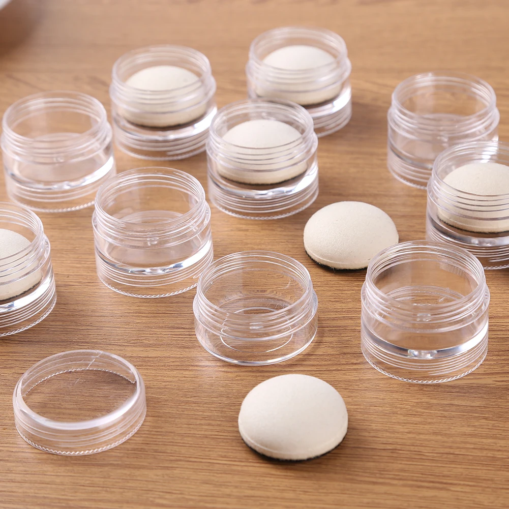 10 Pcs/Column Round Stackable Jars &Mini Ink Blending 10 pcs Round Foams for DIY Scrapbooking Wholesale Refills Foams