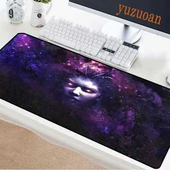 

Yuzuoan Gaming Computer Mouse Pad Spaceship War Purple Space Girl Natural Rubber Non-slip Home Laptop Keyboard Mat Carpet