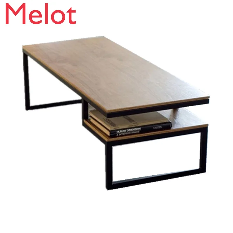 

Nordic Cool Coffee Table Solid Wood Iron Tea Table Office Living Room Sofa Creative Small Table Furniture Customization