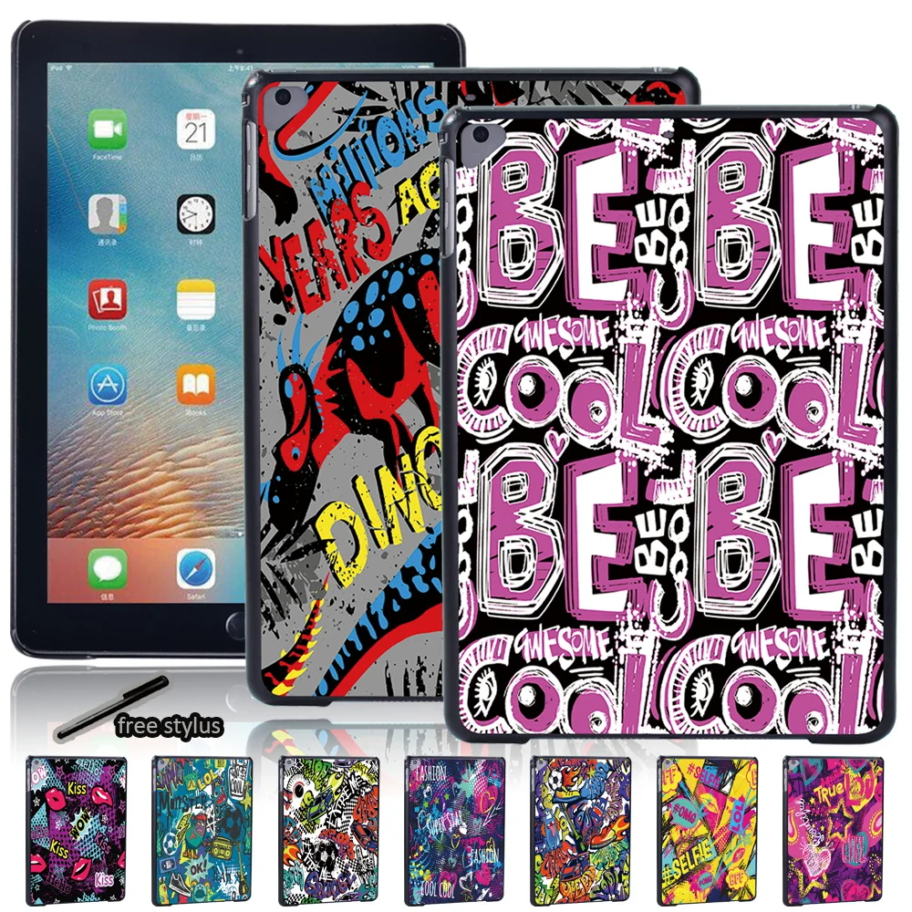 

Graffiti Series Hard Tablet Case for Apple IPad Air 3 10.5 Inch (2019)/iPad Air/Air 2/iPad Air 4 2020 10.9 Inch + Free Stylus