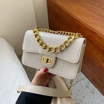 

Female Alligator Shoulder Crossbody Bags Women 2020 Leather Luxury Handbags Famous Brand Designer Ladies Hand Crocodile Pattern