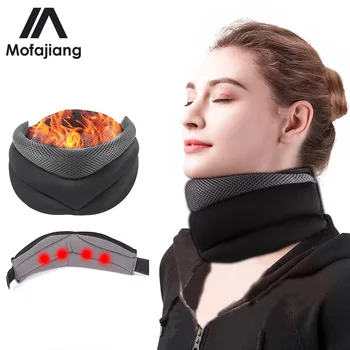 

USB Heating Neck Brace Support Cervical Traction Device Brace Collar Protector Belt Massage Neck Posture Pain Relief Corrector