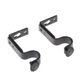 

2pcs 18-22mm Adjustable Curtain Holder Curtain Drapery Rod Bracket Window-Dressing Hardware (Black)
