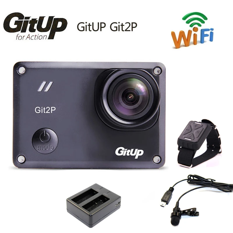 Водонепроницаемая Спортивная Экшн камера Gitup Git2P Novatek 96660 1080P WiFi 2K + микрофон пульт
