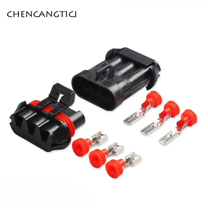 

2 sets Delphi 3 pin way male female waterproof Buick Ford Blower Plug auto cooler fan Connector 12124686 12124685
