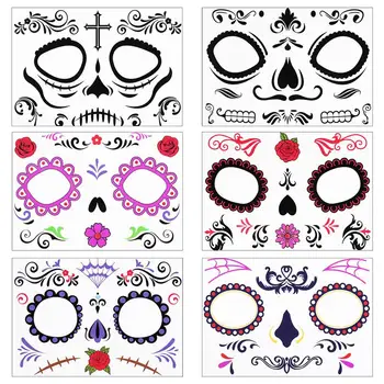 

Toyvian 1PC Temporary Tattoo Facial Stickers Creative Face Decorations Stickers for Halloween Costume Party
