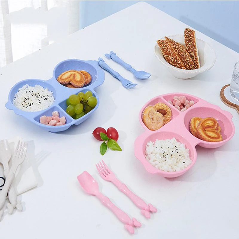 Let's Make Baby Feeding Bowl Children's Tableware Food Tableware Cartoon Car Kids Dish Dinnerware Anti-hot Training Dinner Plate