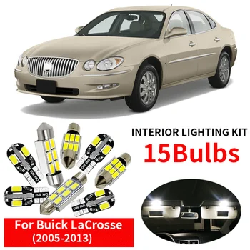 

15pcs White Bulb LED Car Light Interior Kit For 2005-2013 Buick LaCrosse Map Dome Trunk Glove Box Lamp
