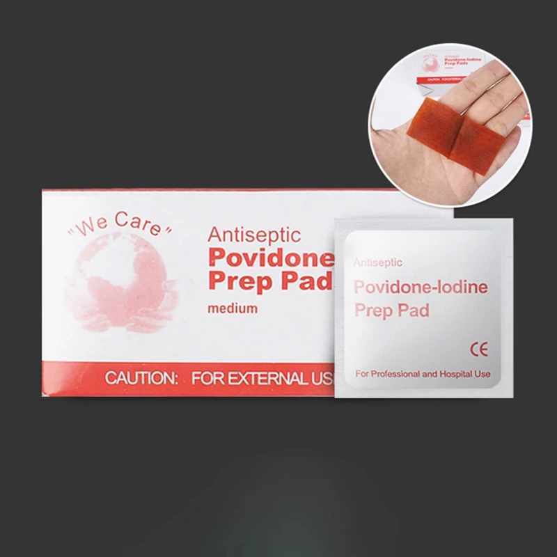 100 шт./компл. Povidone-Lodine Prep Pad герметичная Стерильная дезинфекция ран для дома путешествия на открытом воздухе лагерь аптечка Набор для маникюра