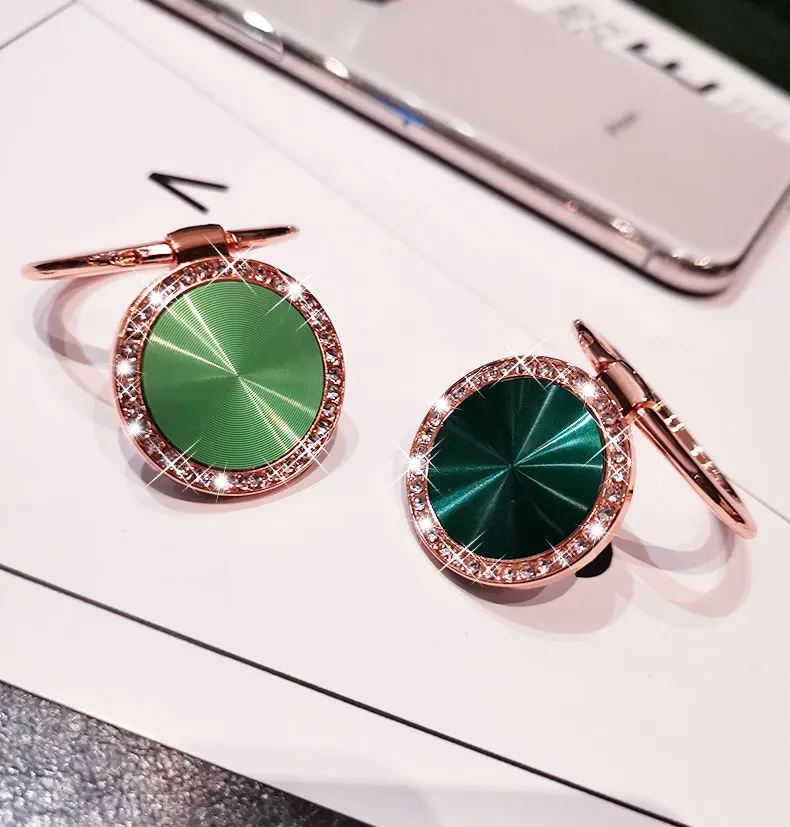 phone stands Mobile Phone Finger Ring Stand Holder 360 Rotation Whorl Luxury Bling Crystal Round Mount Holder for iphone Huawei Redmi Samsung cell phone stand holder