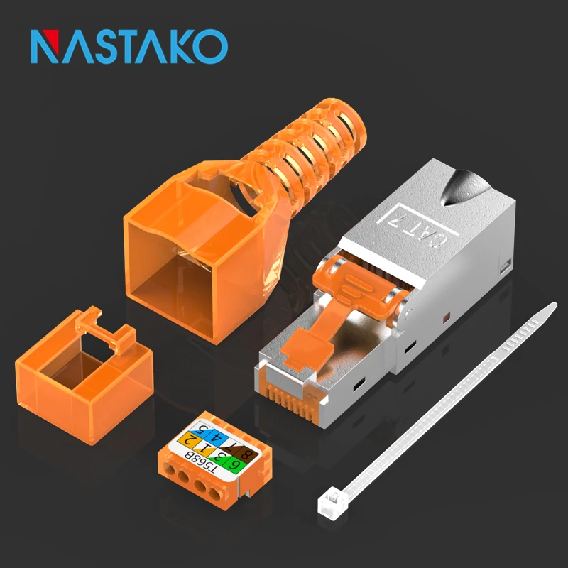 Toolfree RJ45 Cat7 Connector STP Shielded modular Plug Toolless RJ45 Cat7 Connectors for Cat.7 Solid Network Cable