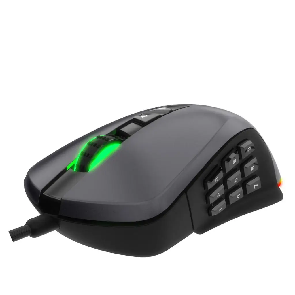 Laptop Desktop Computer Mouse USB Wired Gamer Gaming Mice, with 9 Programmable Buttons, 6 DPI Settings 5000