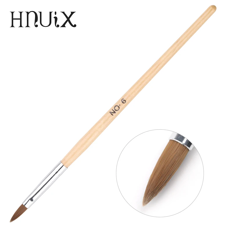 

1 pieces Nail Art Kolinsky Sand acrylic brush pen UV Gel varnish hand painting drawing sculpture pen manicure tools No 6