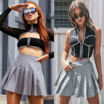 

Women's Short MIni SKIRT Long Maxi High Waist Summer Pleated Beach Skirt Skirt