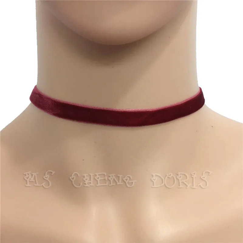 Punk Gothic White Velvet Choker Necklace Tattoo Necklaces Women Chocker Collares Mujer Collier Femme Bijoux Valentine's Day Gift