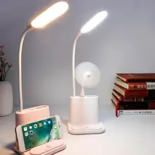 USB Перезаряжаемый Светодиодный настольный светильник с сенсорным затемнением, настольная лампа для детей, чтения, учебы, спальни, гостиной