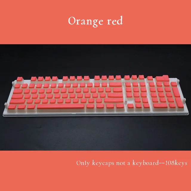 PBT OEM 108 Keys Pudding Keycaps For Cherry MX Switch Mechanical Keyboard RGB Gamer Keyboards Blue/Black/Brown/Black Switch Orange red