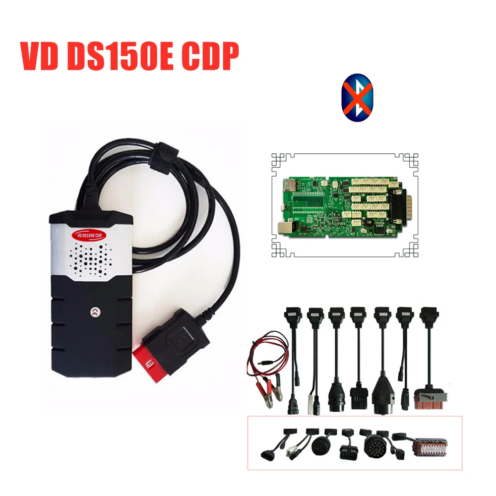 DHL+ W-O-W C-D-P Snooper с Bluetooth одиночный pcb V5.008 R2 сканер vd ds150e c-d-p для delphis obd автомобили Грузовики+ 8 шт. автомобильные кабели - Color: without bluetooth