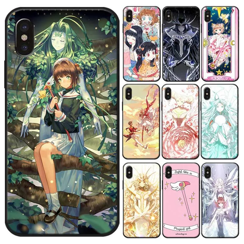 Для iPhone 11 11pro pro max 7 XR X 6S 8 XS MAX 6 plus SE 5s Мягкий силиконовый чехол для телефона cardcaptor