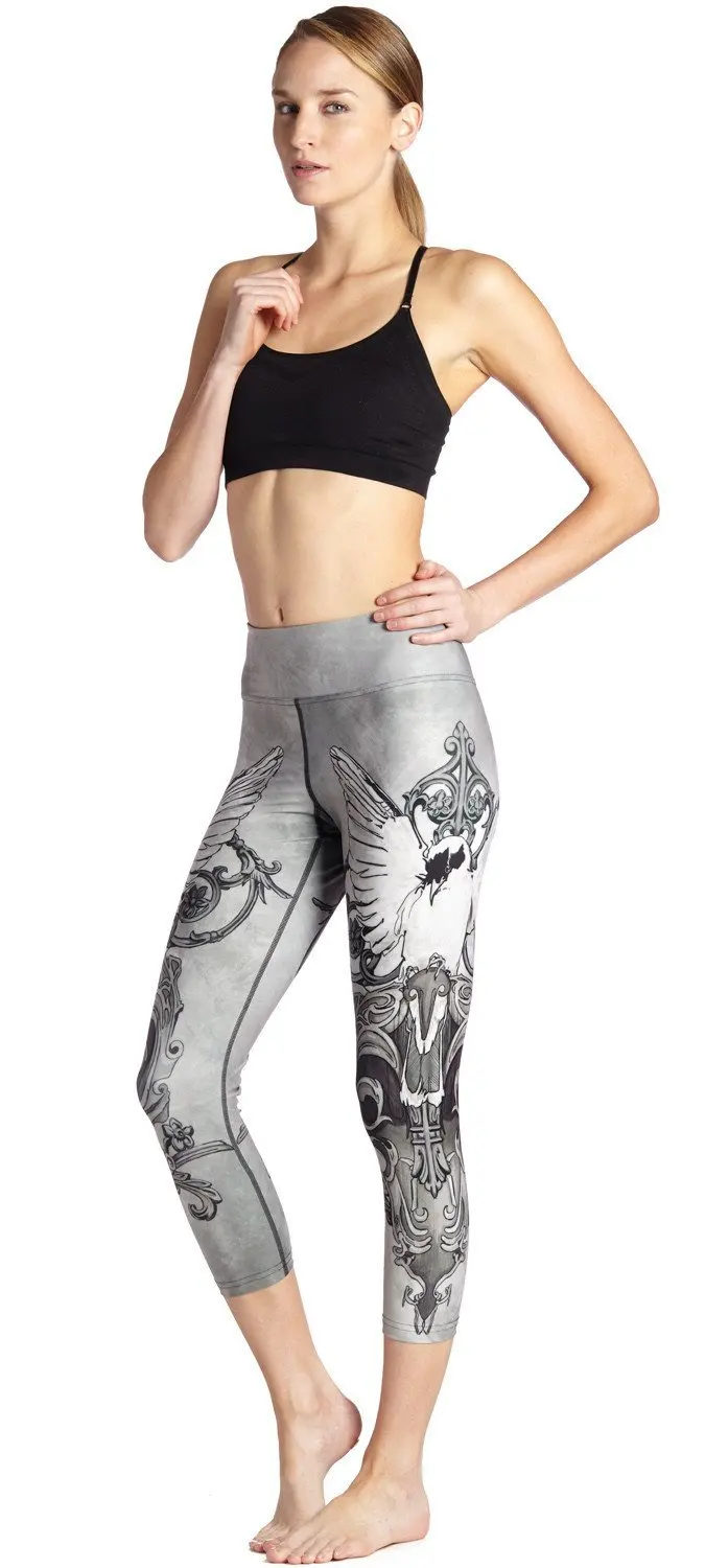 

Eagle Rock Yoga Printed Pants Digital Printing Four Needle Six Line Leggings Quick-Dry Elasticity Sports Capris Fitness Women's