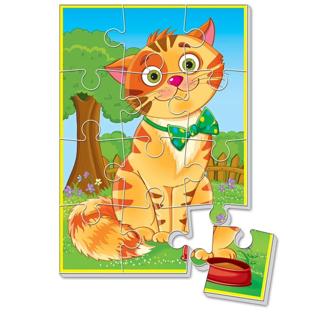 пазл кот. смешные пазлы. котики собирают паззлы. смешные пазлы. мягкие пазлы vt1103-68.