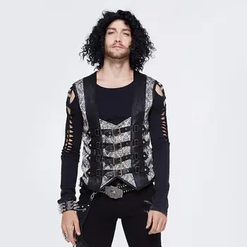 

Devil Fashion Men's Vintage Floral Buckles Waistcoat WT03402