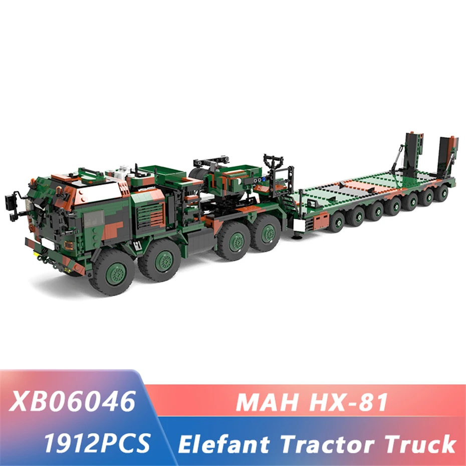 Xingbao 06046 Военная серия MAH фотоэлеконный трактор грузовик Набор строительных