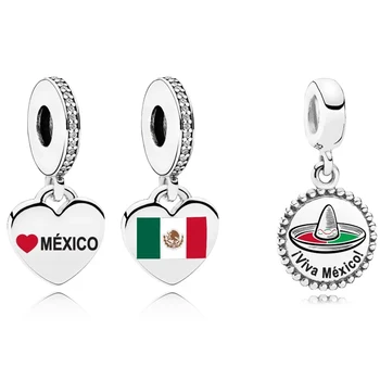 

2020 New Hot-selling S925 Heart-shaped Mexican Flag, Unique Version Of Straw Hat To Commemorate Pride Pendant Woman Jewelry Gift